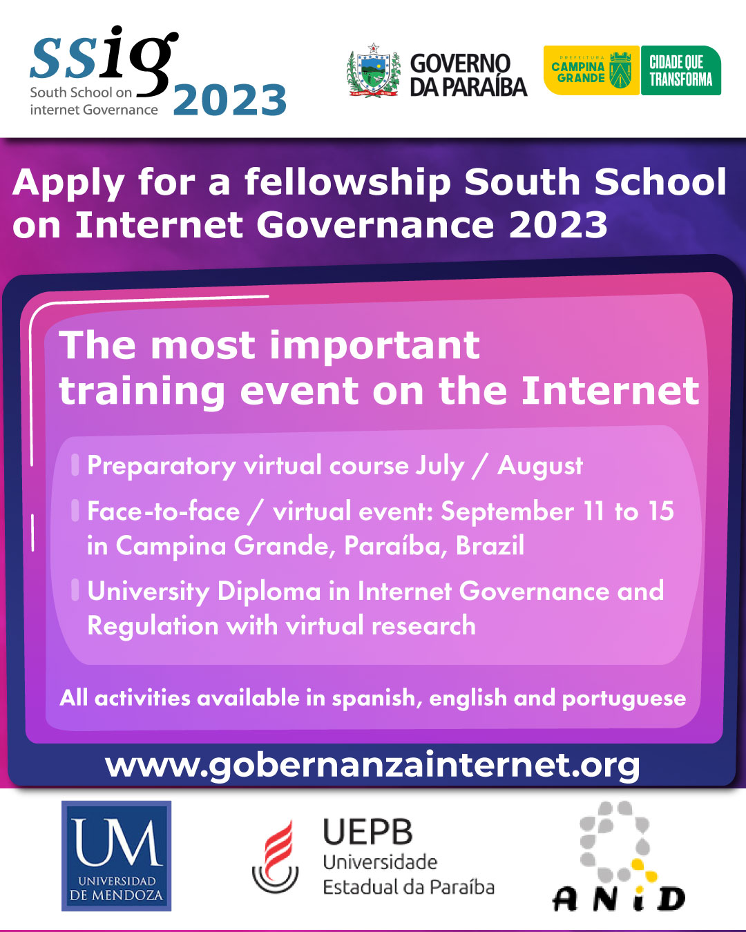 Apply for a fellowship South School on Internet Governance 2023